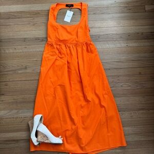 Bright Orange Sleeveless Dress